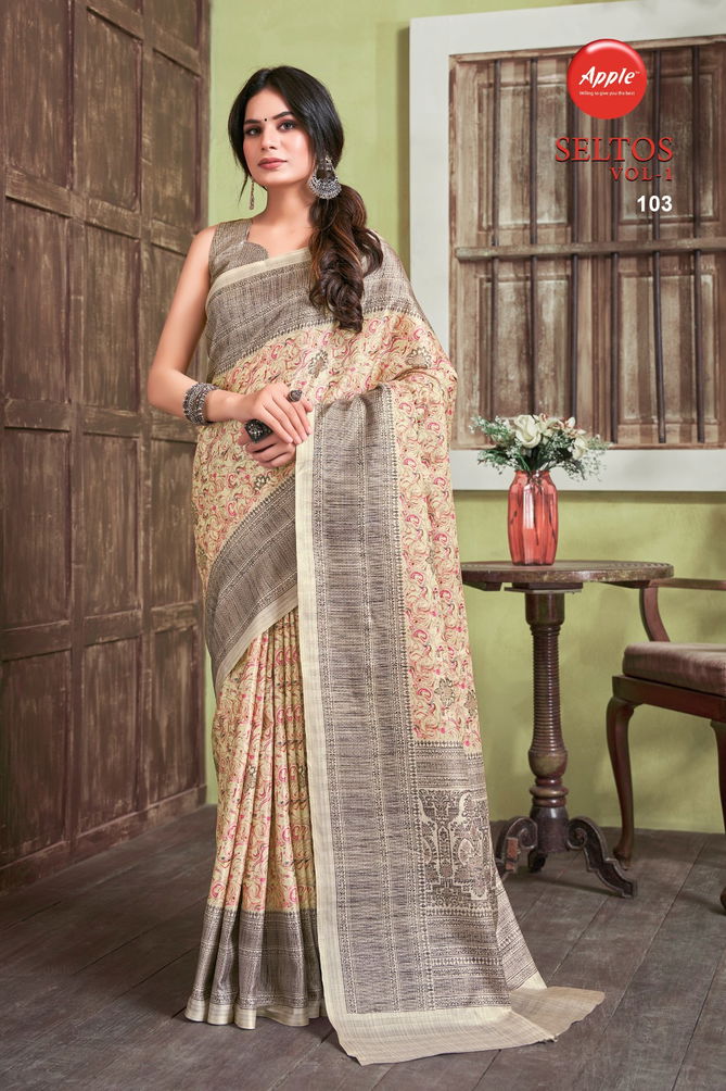 Seltos Vol 1 By Apple Printed Daily Wear Sarees Catalog